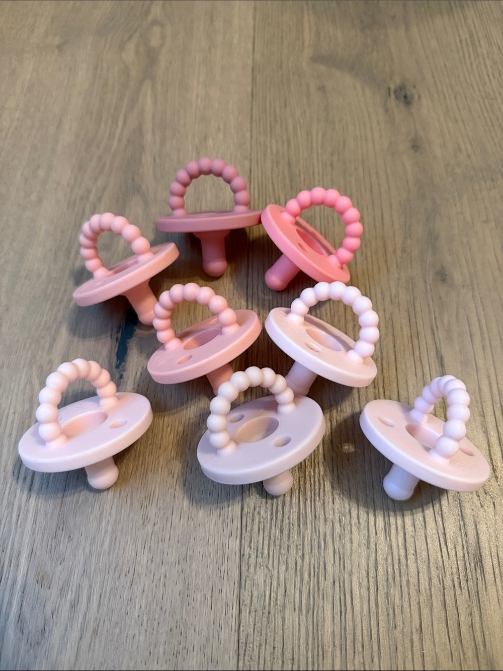 Ryan and Rose Set of 8 Pink Silicone Baby Pacifiers